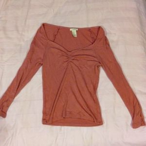 F21 cute v cut long sleeve top